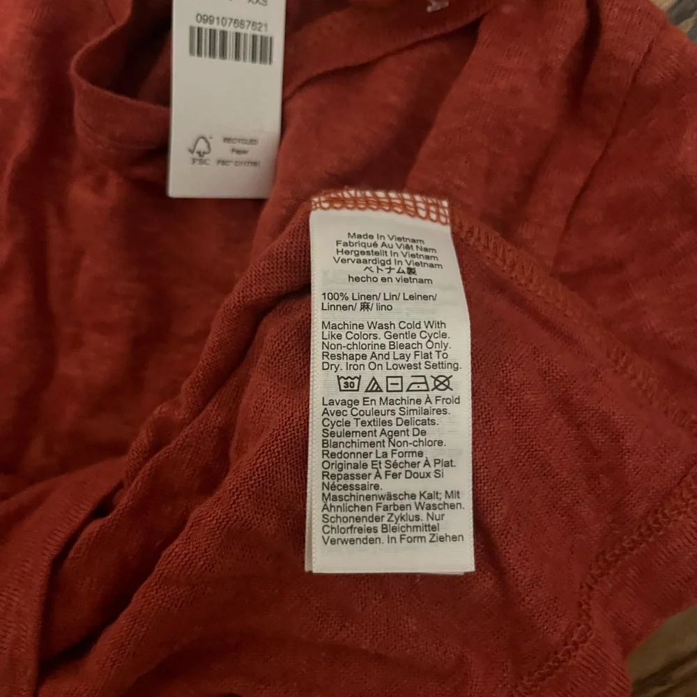 J. Crew Women Red 100% Linen Tee - Picture 3 of 3